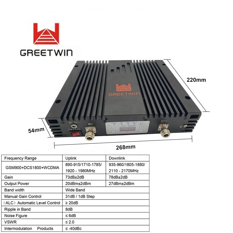 2G 3G 4G Network Booster 23dBm DCS/LTE1800MHz WCDMA2100 Cell Phone Repeater GSM Signal Booster